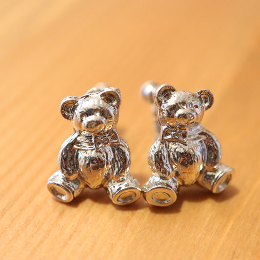 日本 Osewaya 3D立體熊仔金屬耳環(耳夾)