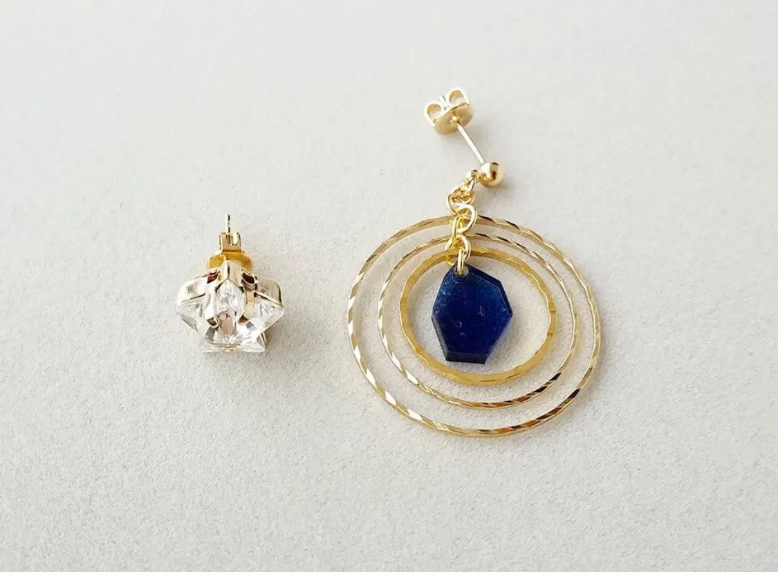 <Handmade in Japan> Swarovski宇宙碎片耳環