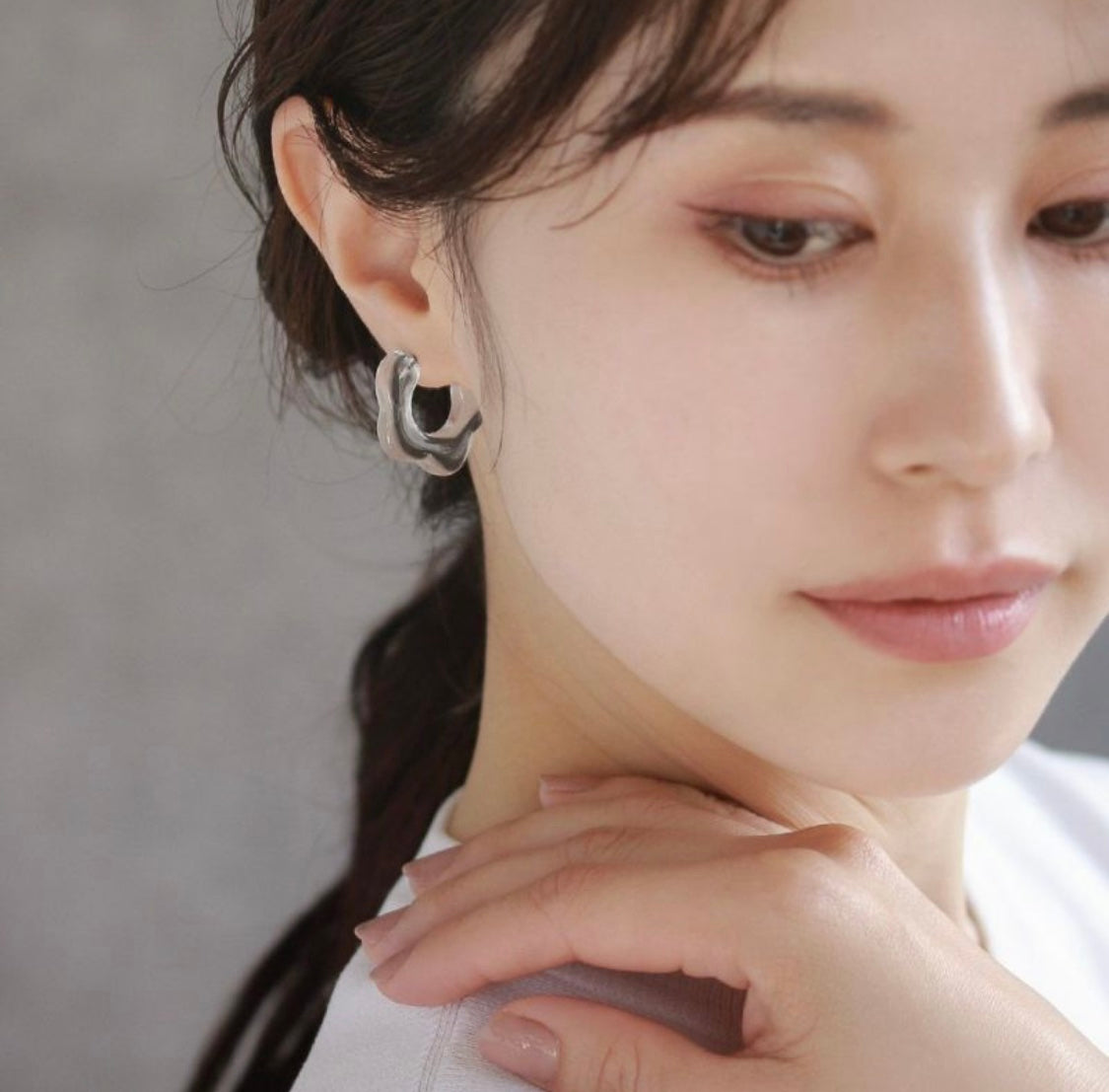 日本 Osewaya透明半花花耳環