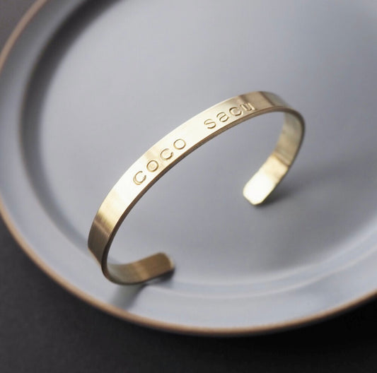 <Handmade in Japan> 可刻字款 黃銅6mm光面手鐲