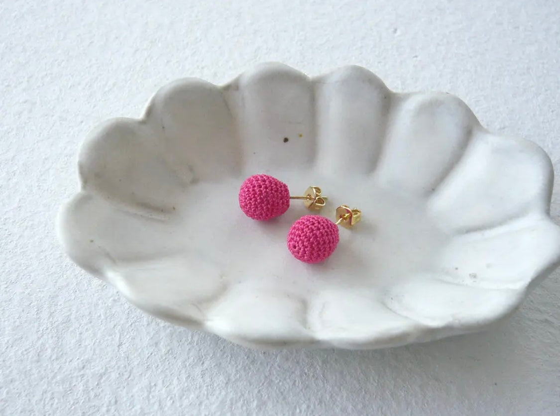 <Handmade in Japan> 七彩小汽球編織耳環
