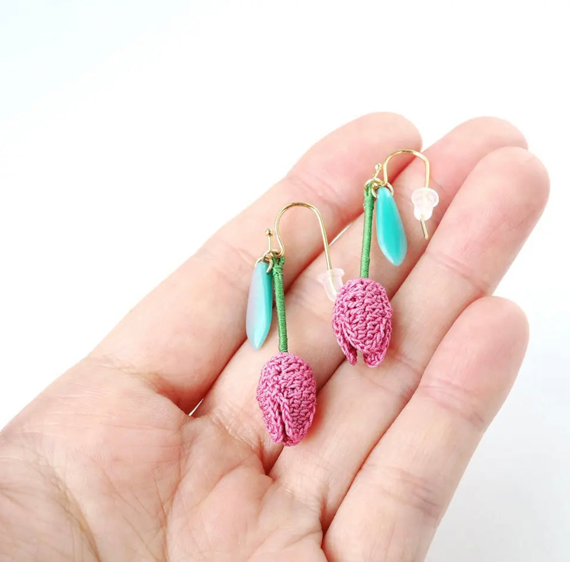 <Handmade in Japan> 編織鬱金香耳環