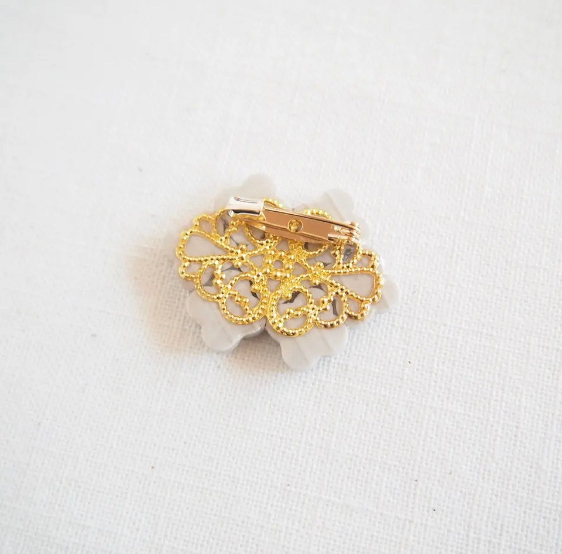 <Handmade in Japan> 美濃焼陶瓷拼色金箔繡球花(橡筋/髮插)