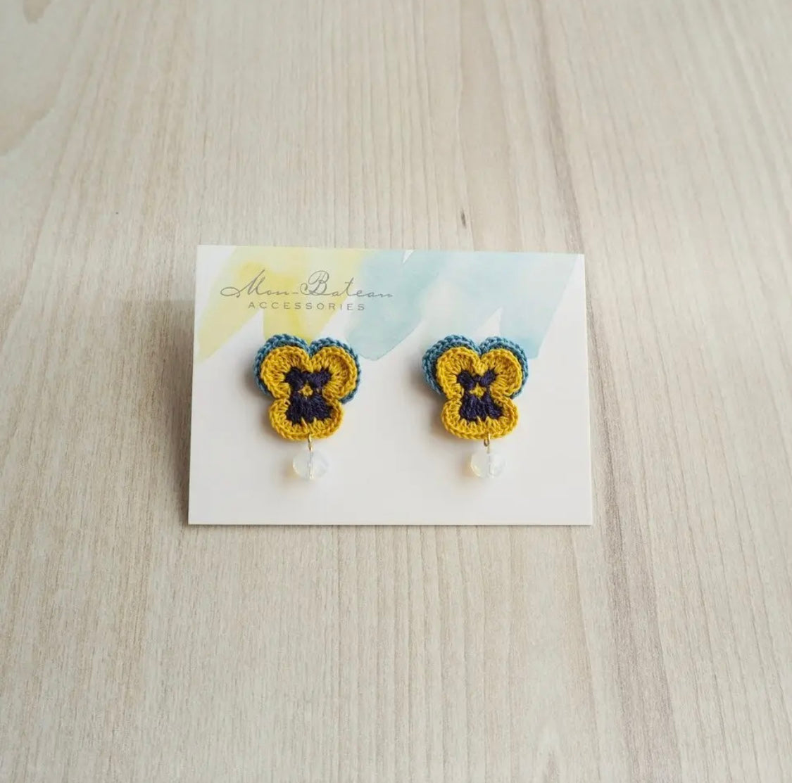 <Handmade in Japan> 蕾絲編織紫羅蘭耳環