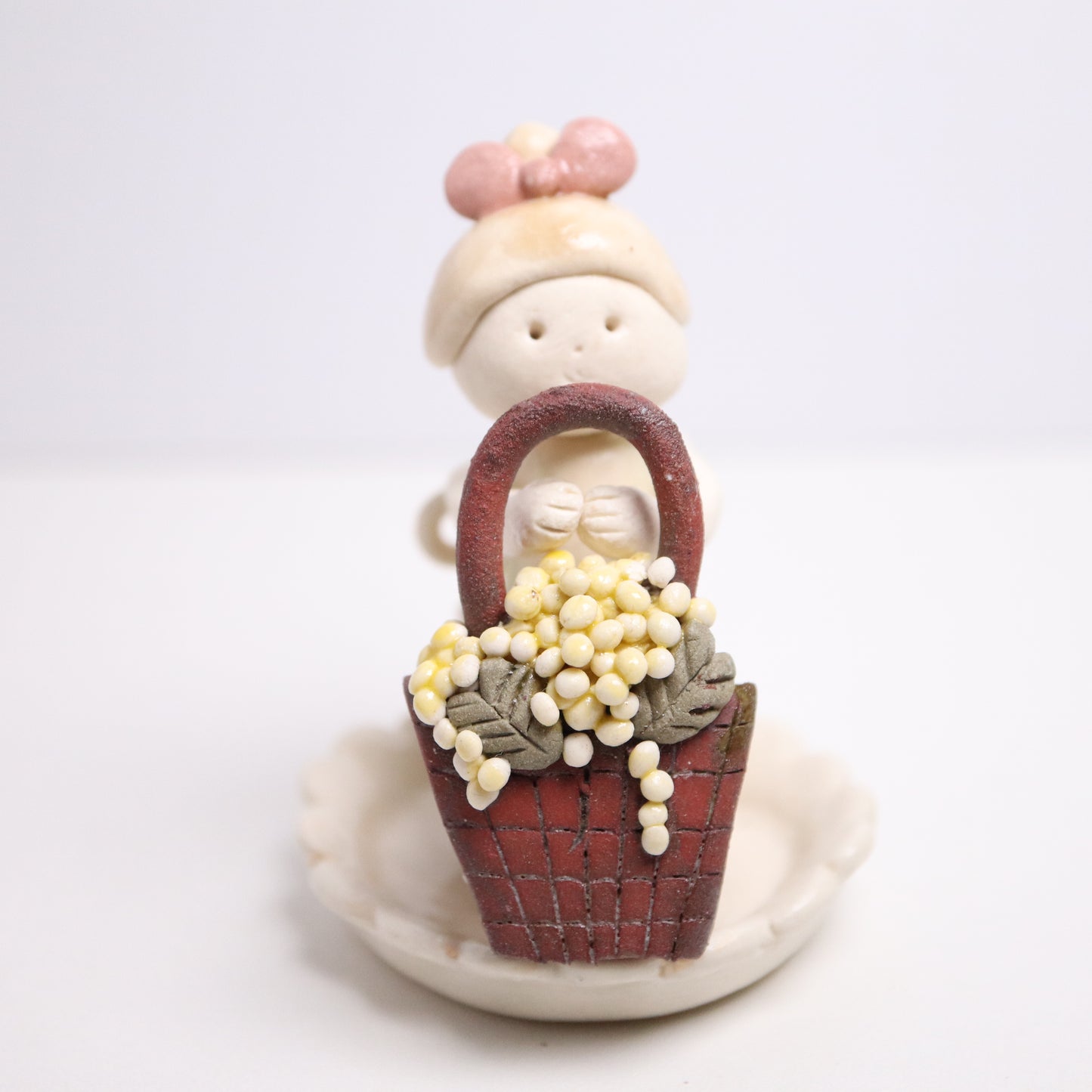 <Handmade in Japan> 手工陶藝花籃扣針/心口針
