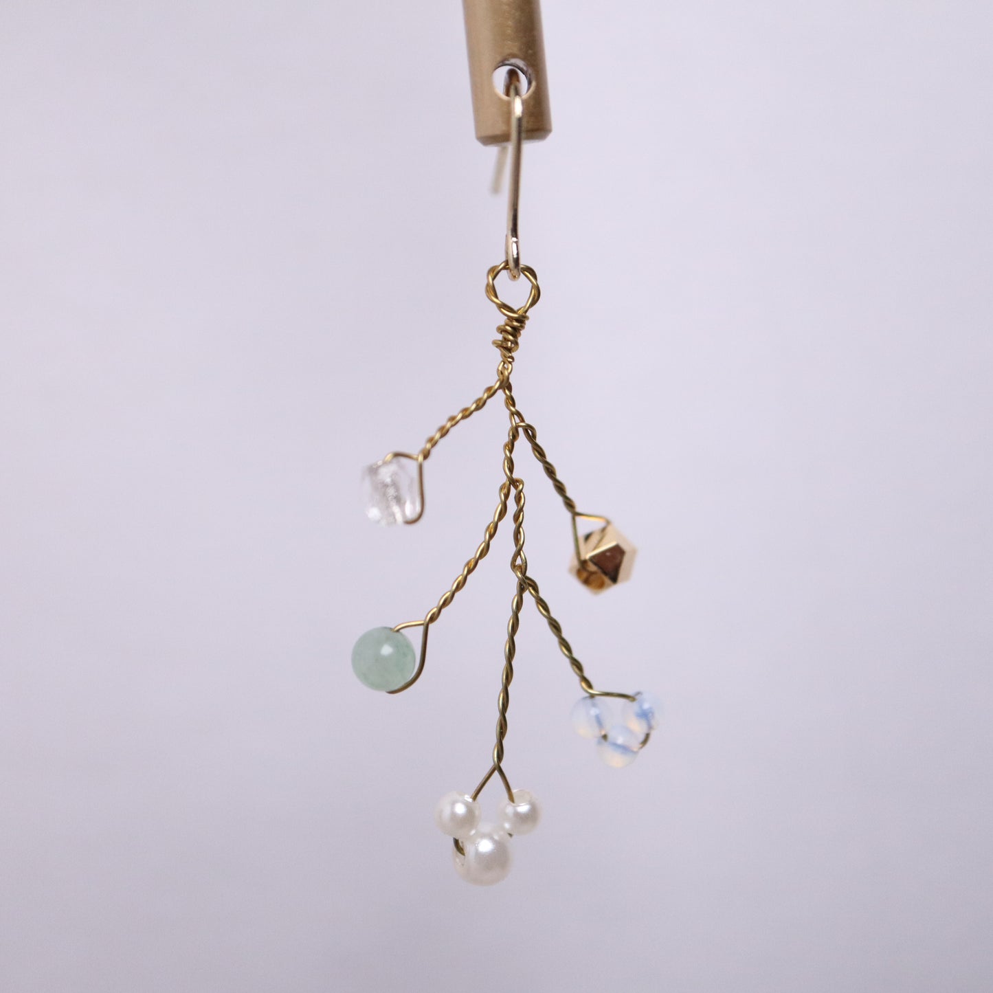 日本製Luccica 天然石珠子樹耳環