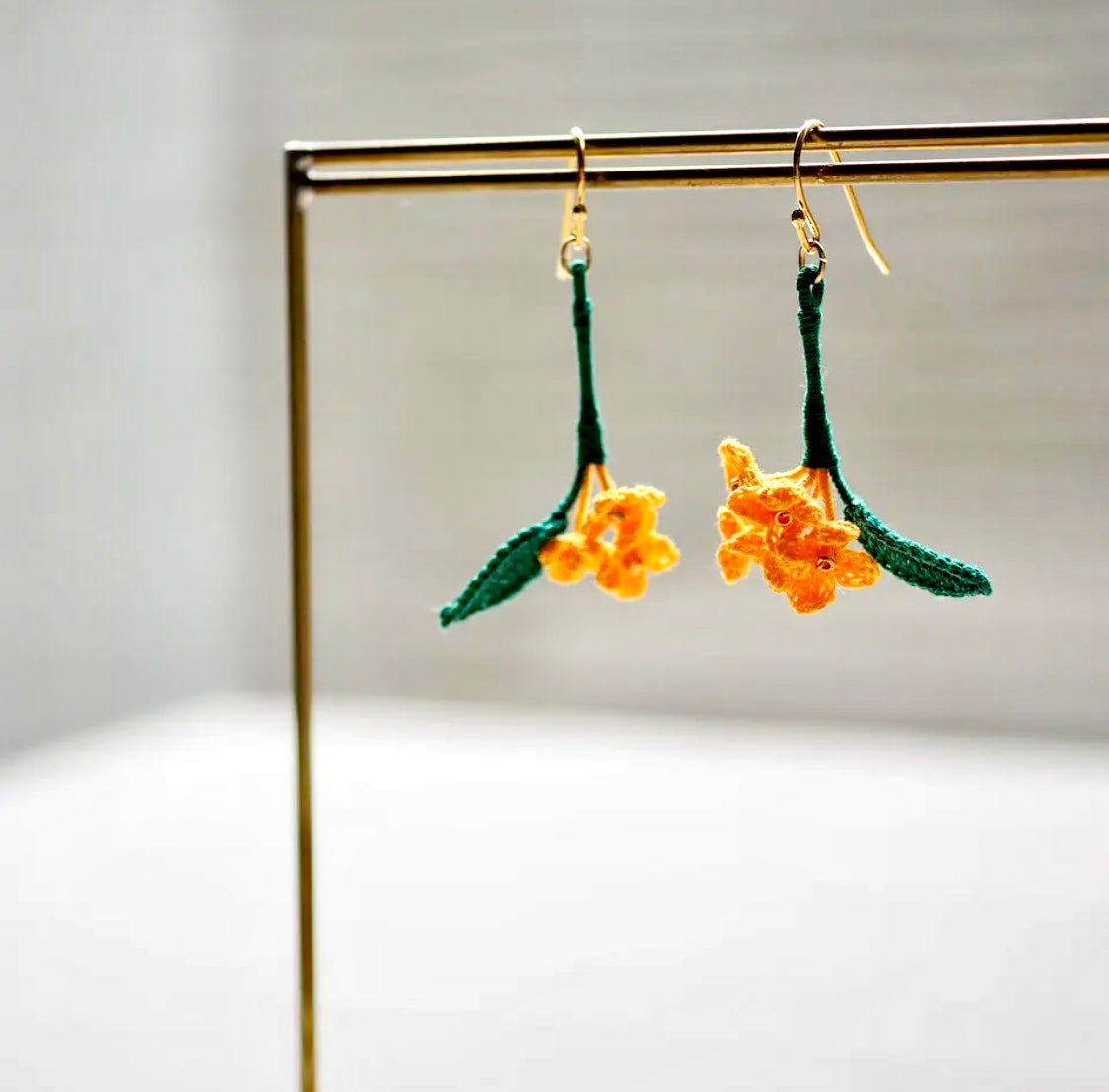<Handmade in Japan> 手工編織金木犀耳環