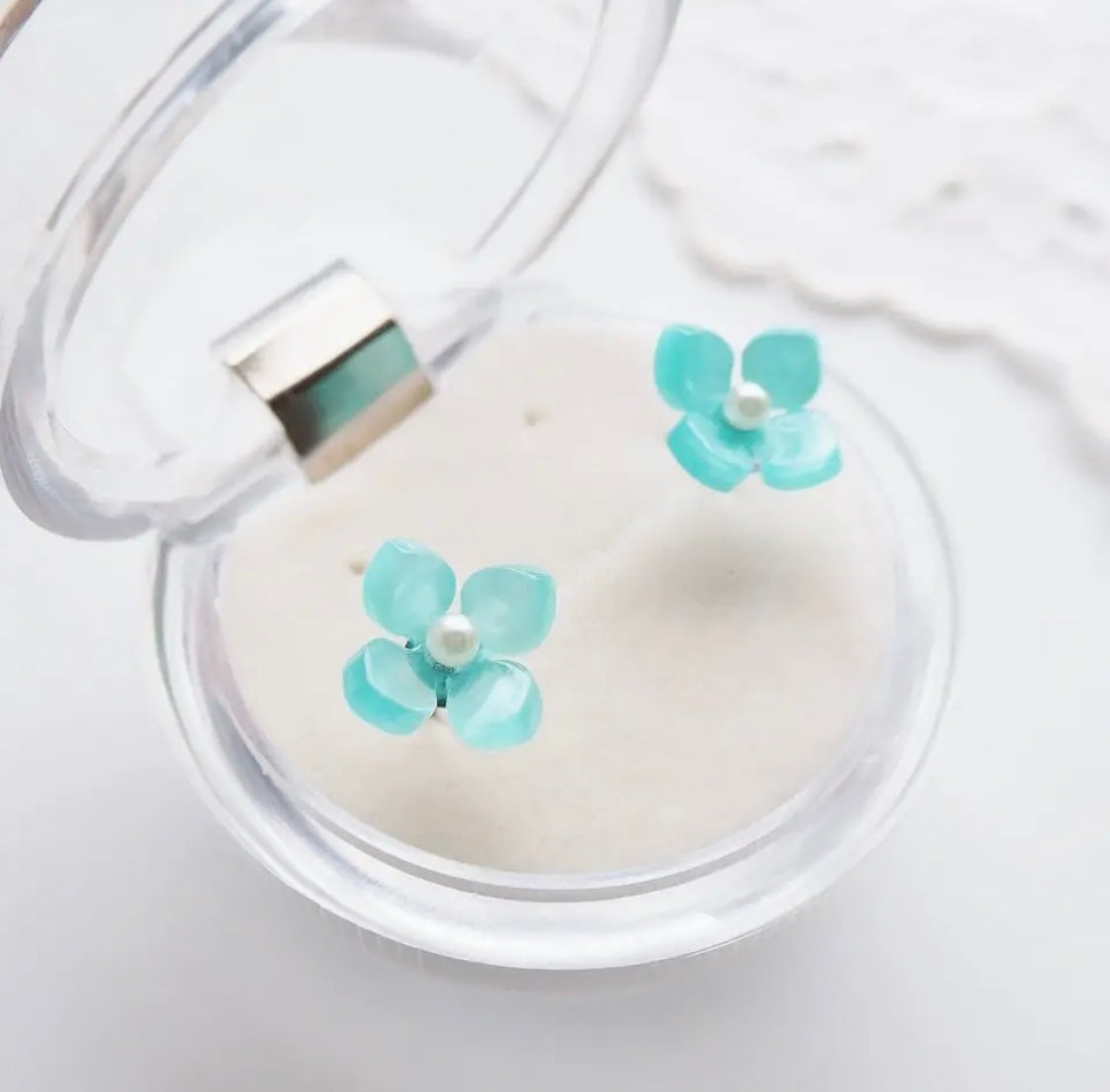 <Handmade in Japan> 紫陽花ひと粒耳環