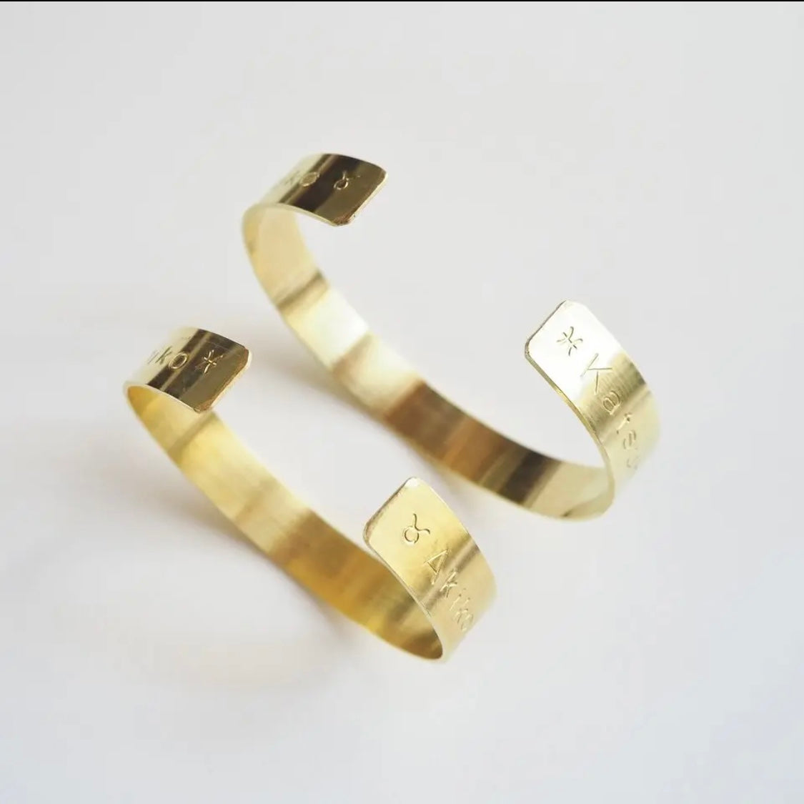 <Handmade in Japan> 可刻字款 黃銅10mm光面手鐲對裝