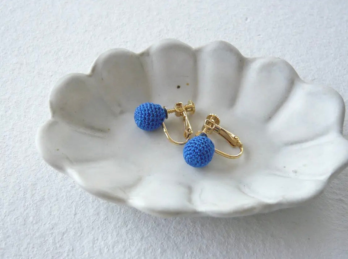 <Handmade in Japan> 七彩小汽球編織耳環