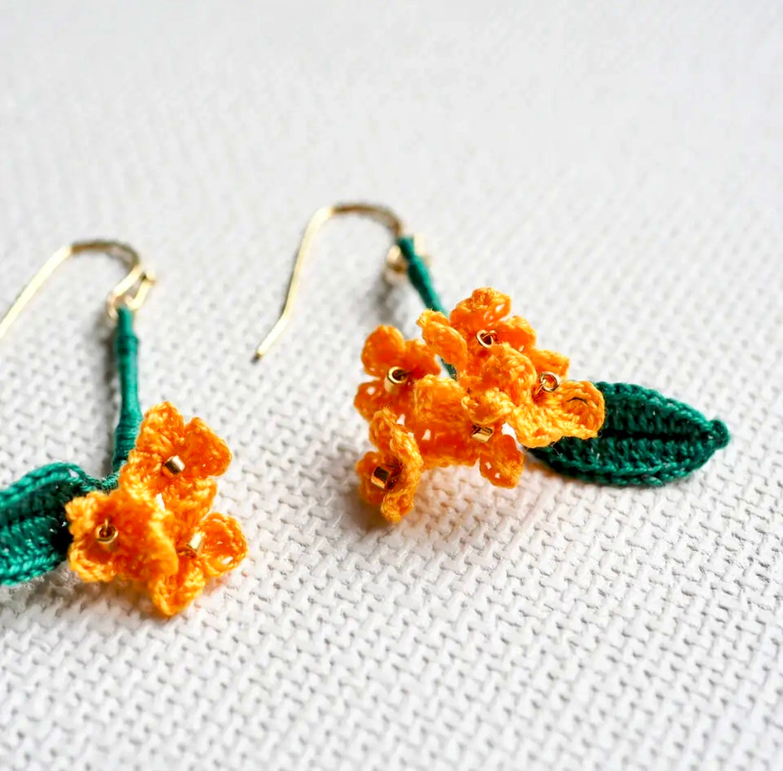 <Handmade in Japan> 手工編織金木犀耳環