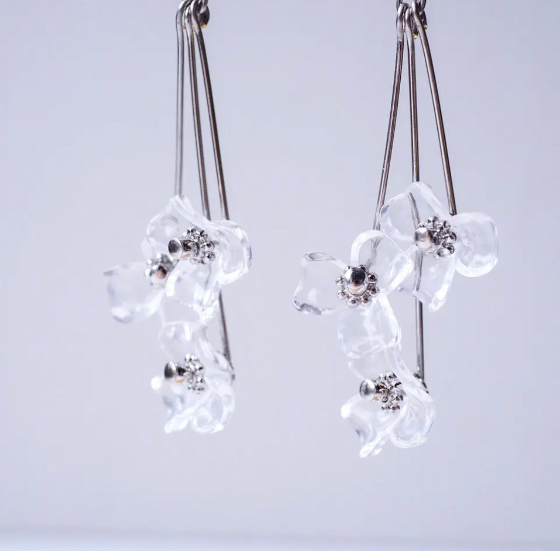 <Handmade in Japan> 2way編織波波x德國製花花耳環(2色)