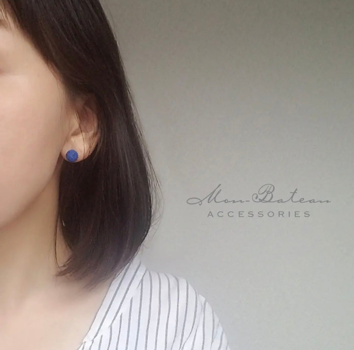 <Handmade in Japan> 七彩小汽球編織耳環