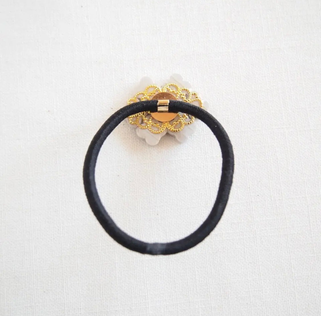 <Handmade in Japan> 美濃焼陶瓷拼色金箔繡球花(橡筋/髮插)