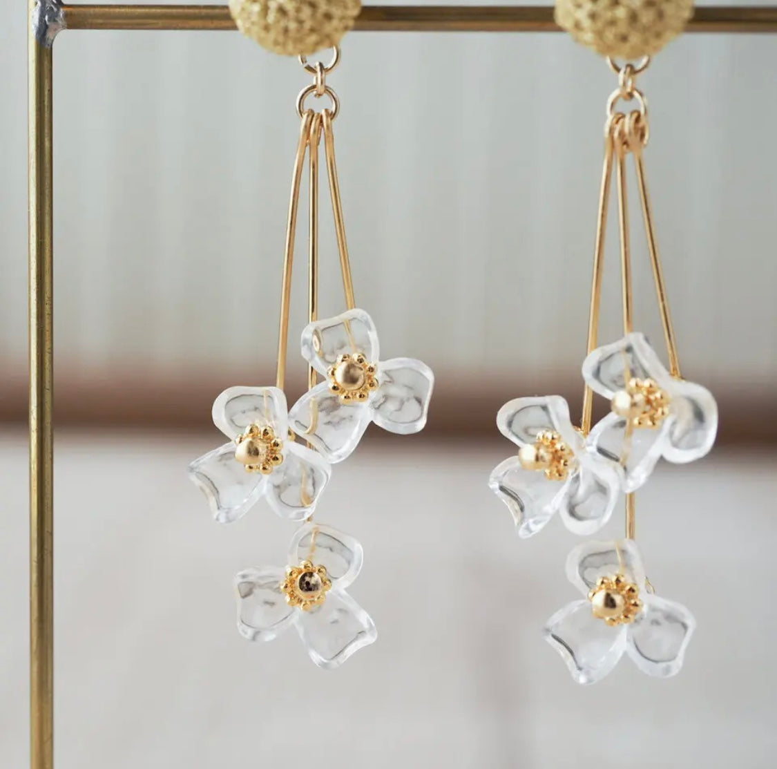 <Handmade in Japan> 2way編織波波x德國製花花耳環(2色)