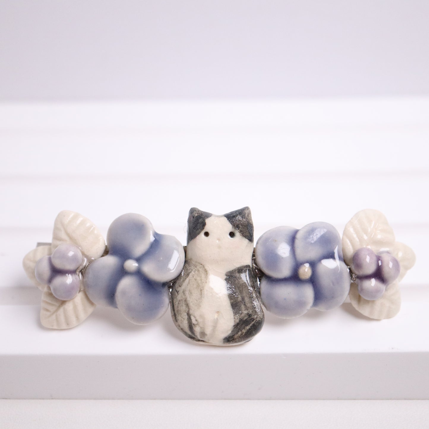 <Handmade in Japan> 手工陶藝紫色系長髮夾