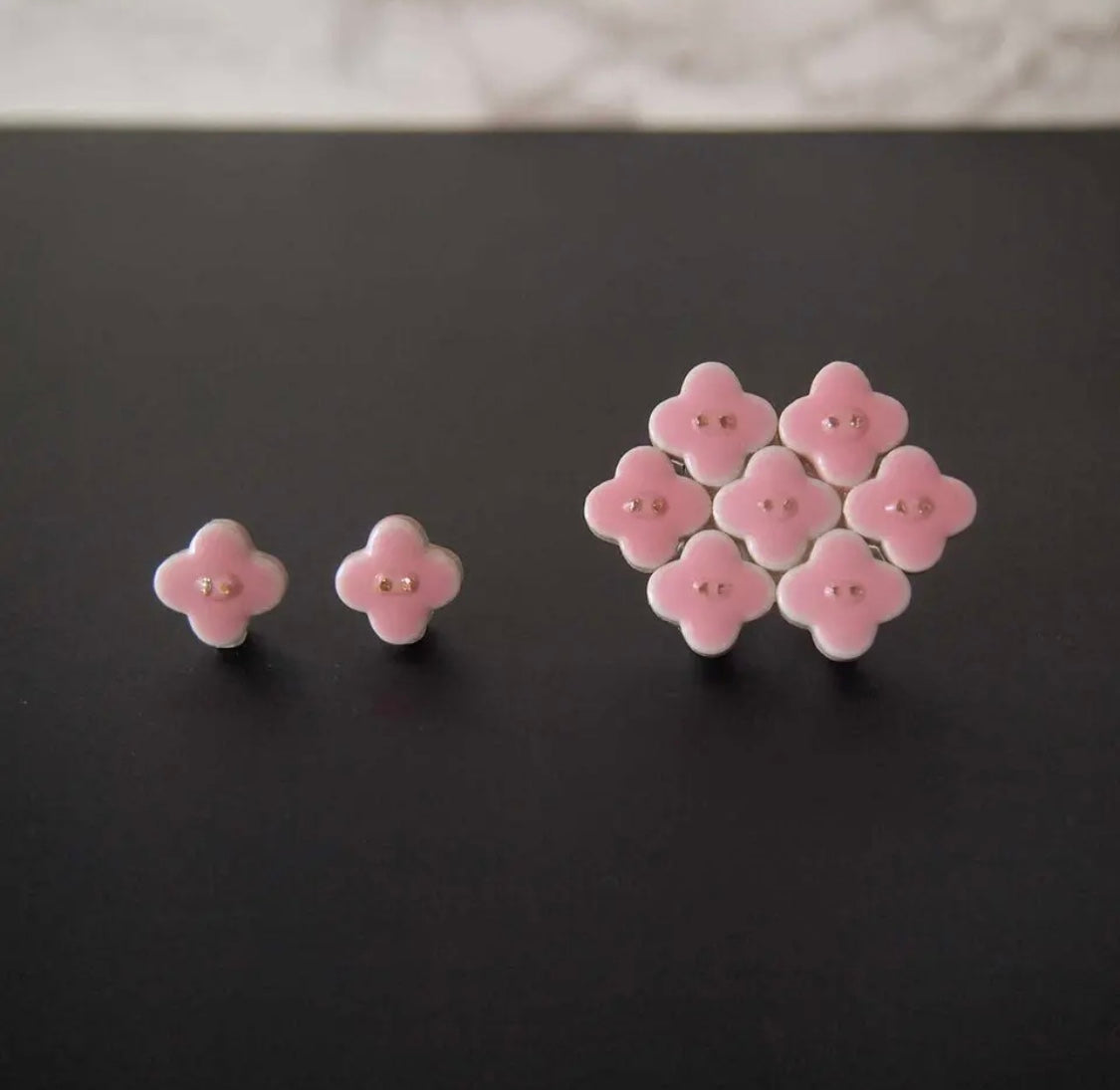 <Handmade in Japan> 美濃焼陶瓷櫻花金箔耳環