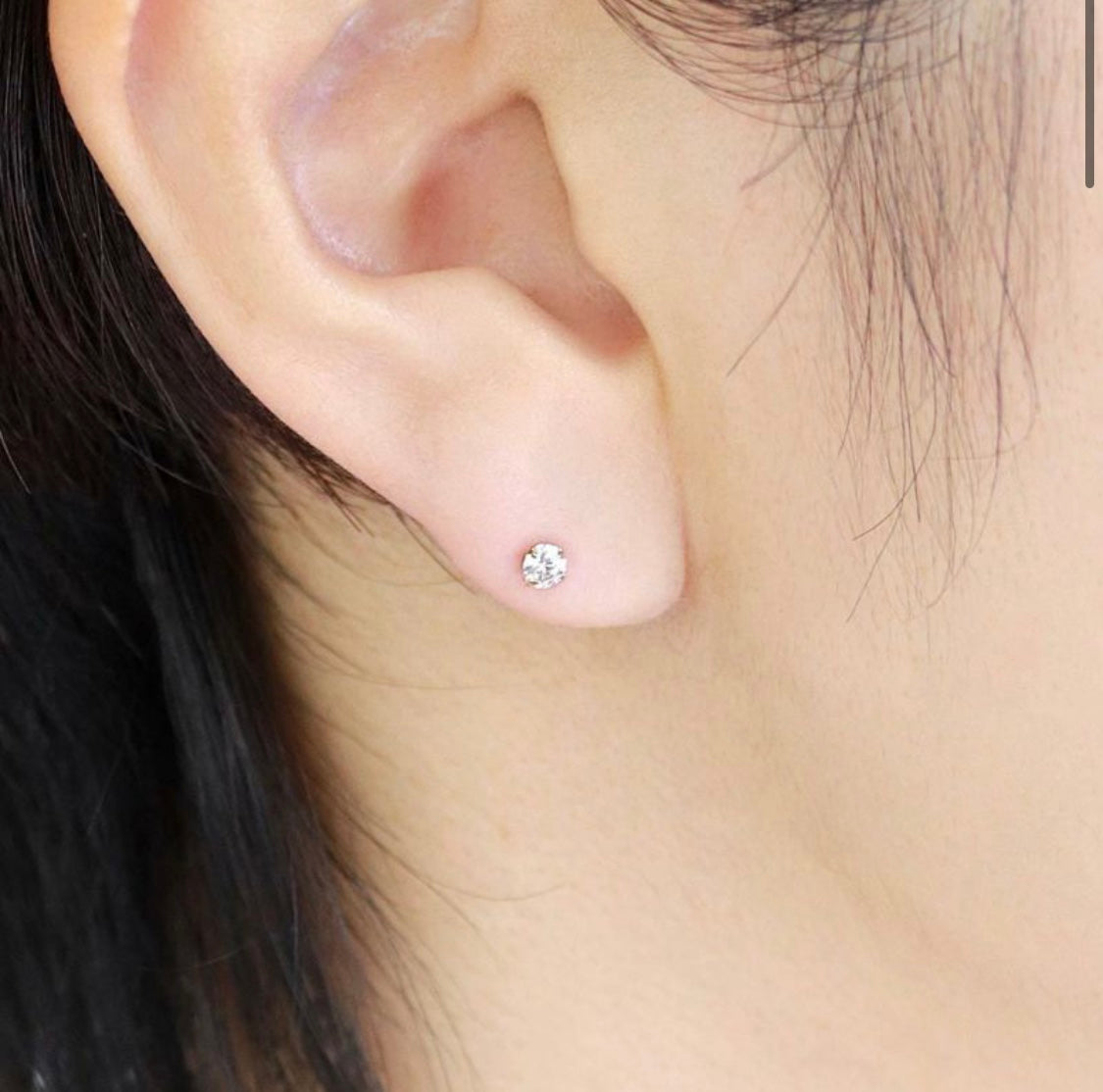 日本製Osewaya 22kgf配3mm 圓形立方氧化鋯耳環