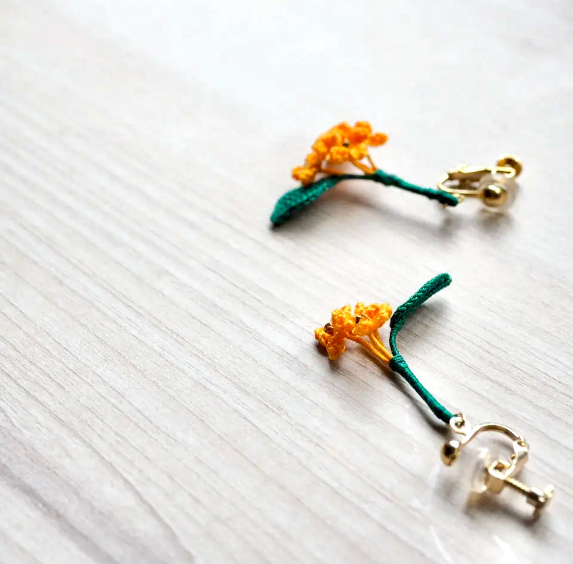 <Handmade in Japan> 手工編織金木犀耳環