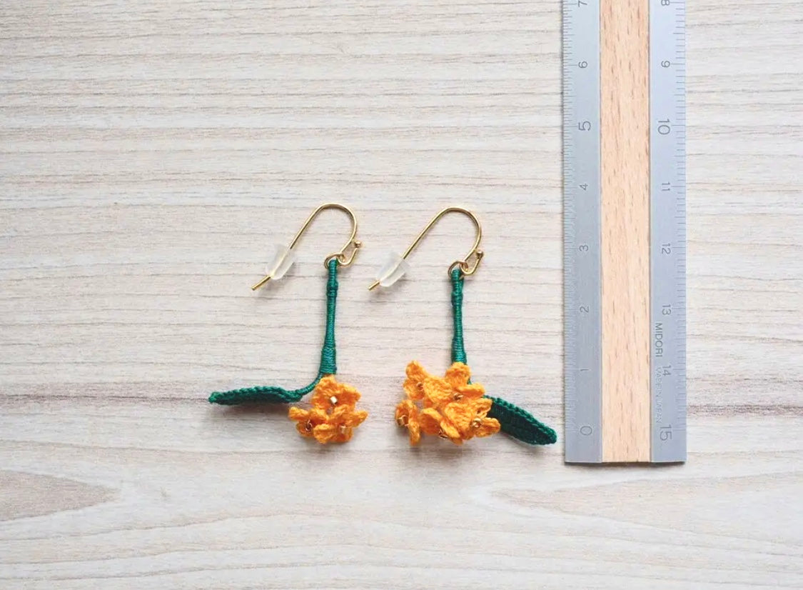 <Handmade in Japan> 手工編織金木犀耳環