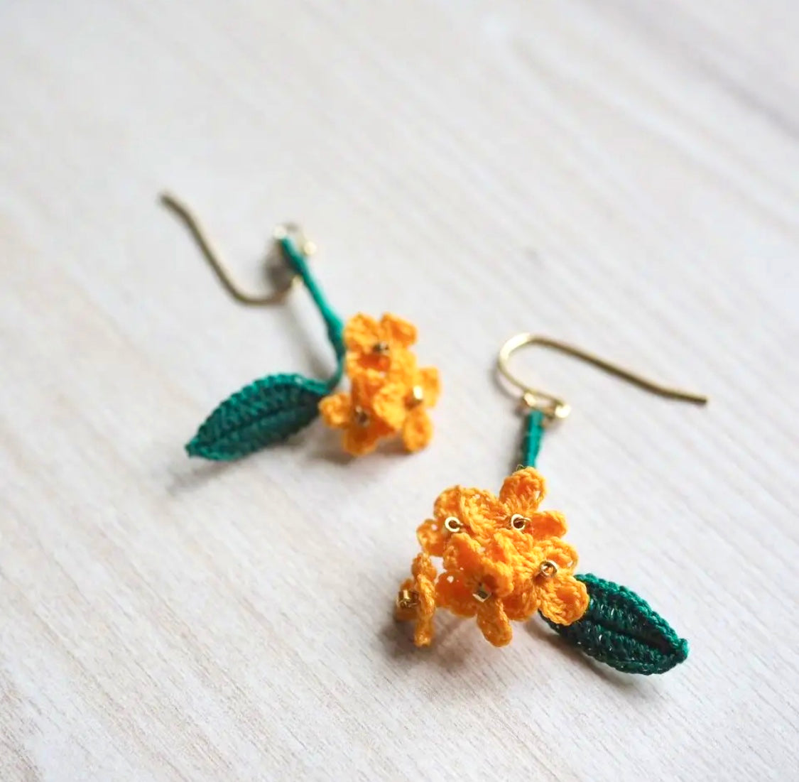 <Handmade in Japan> 手工編織金木犀耳環