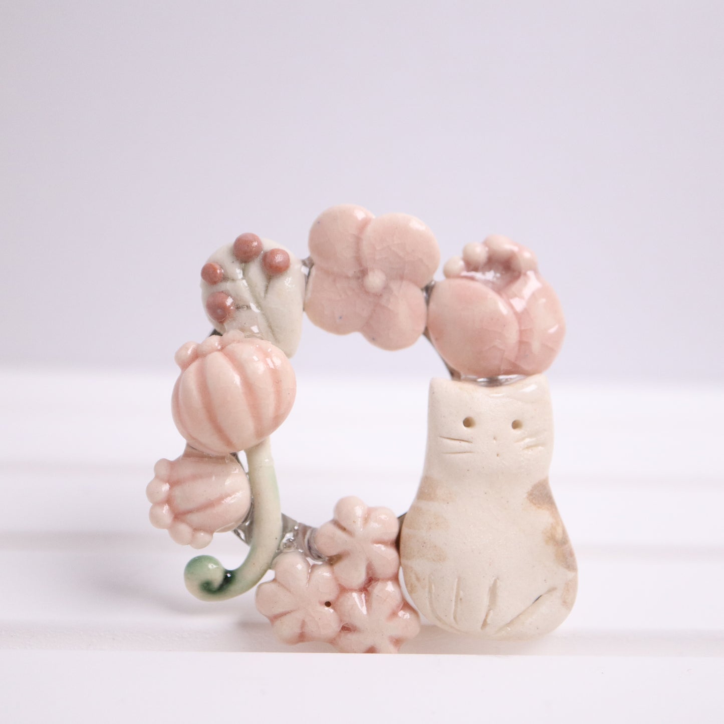 <Handmade in Japan> 手工陶藝小動物心口針