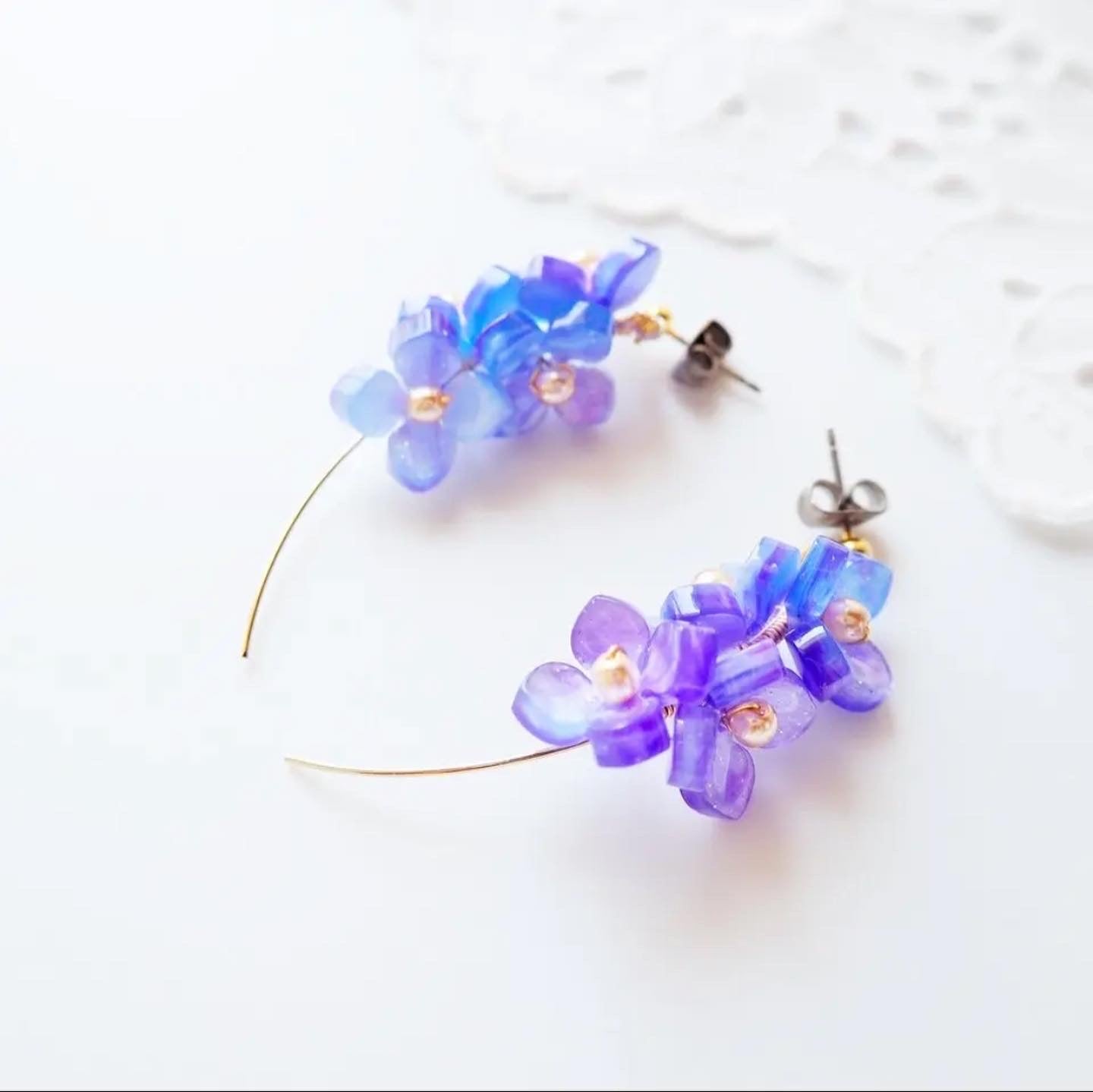 <Handmade in Japan> 紫陽花搖曳耳環