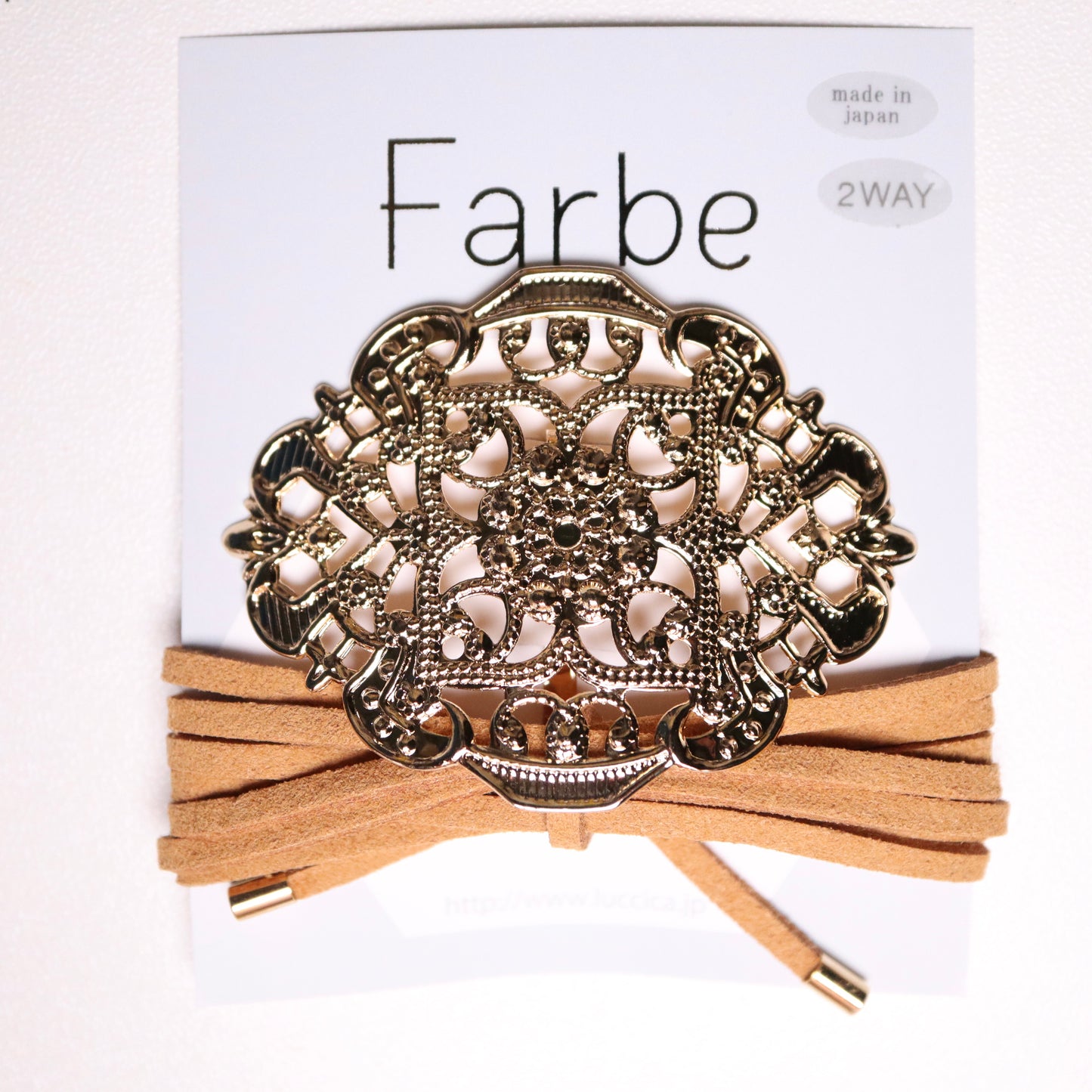 日本製Farbe 麂皮髮帶+髮卡(Hair cuff)