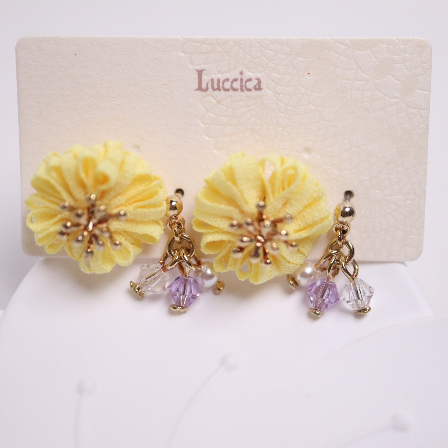 日本製Luccica 黃花耳環set