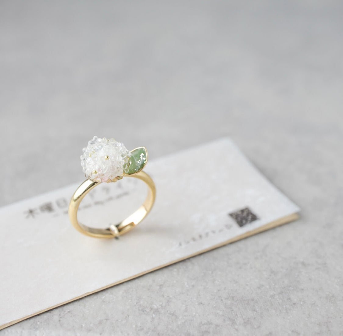 <Handmade in Japan> 玻璃紫陽花戒指