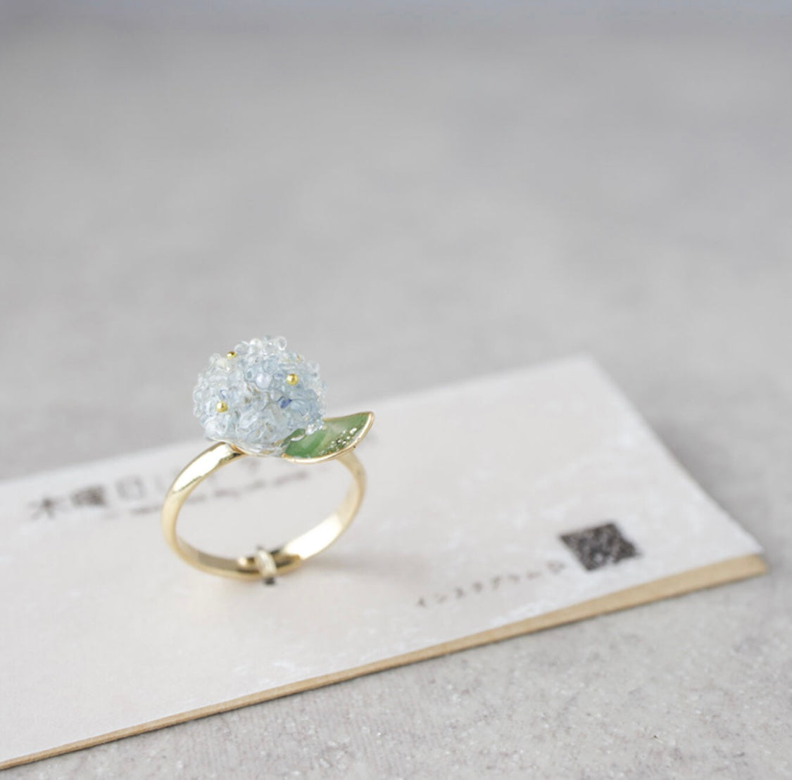 <Handmade in Japan> 玻璃紫陽花戒指